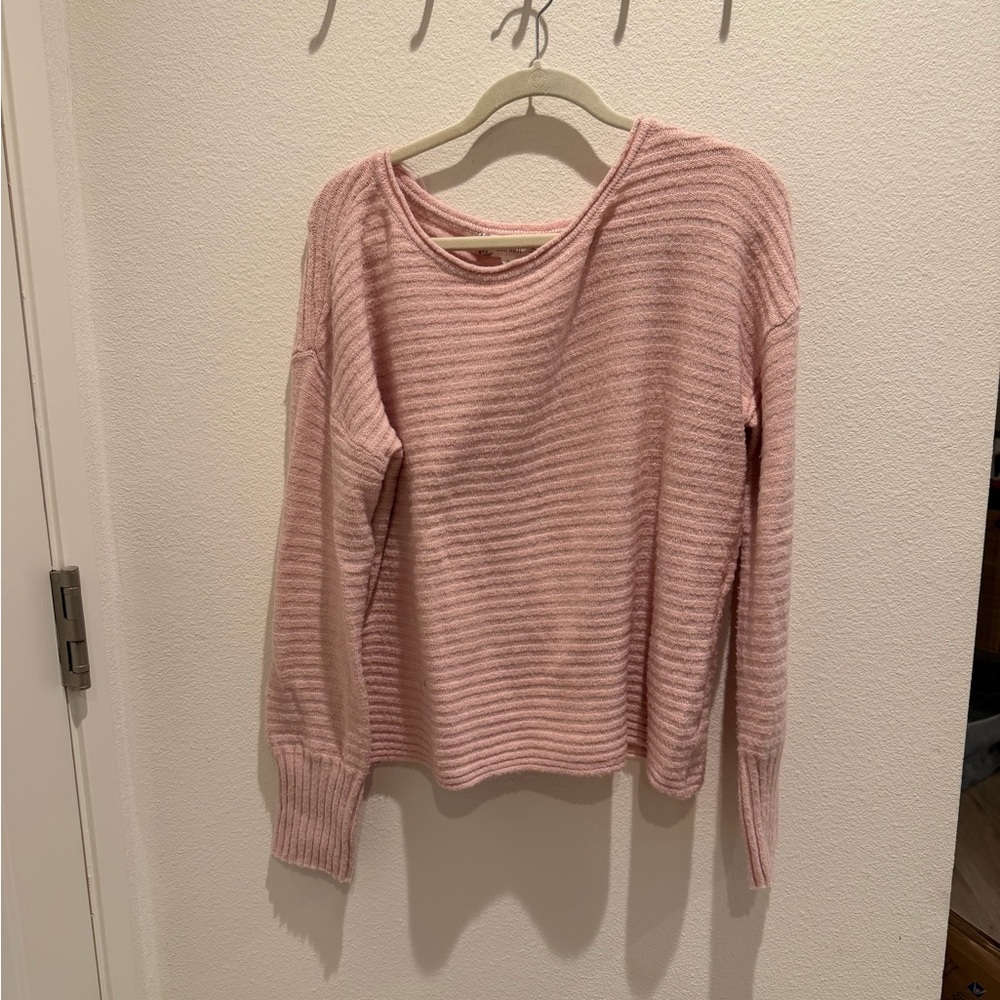 Pink Rose Soft pink ribbed pullover Sweater